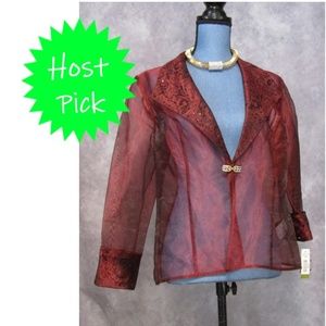 ✨HP✨ NWT R&M Richards Red Organza Jacket Size 14